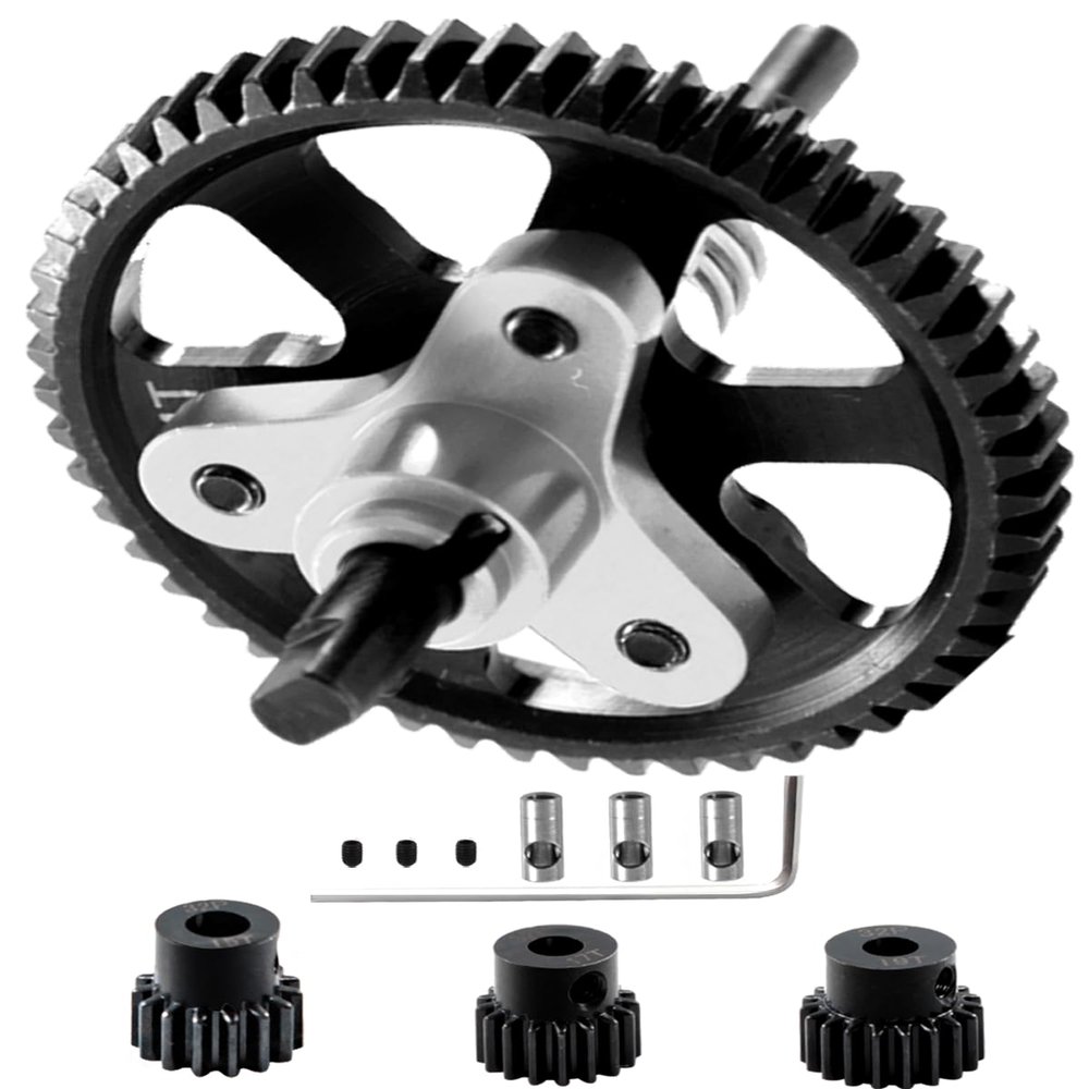 Rcarmumb Hardened Steel Slipper Clutch Eliminator Gear Upgrades Part for 1/10 Slash 4X4/VXL Stampede 4X4/VXL Rustler 4X4/VXL,54T Spur Gear with Pinions Gears Set(15T 17T 19T),#6878,Sliver