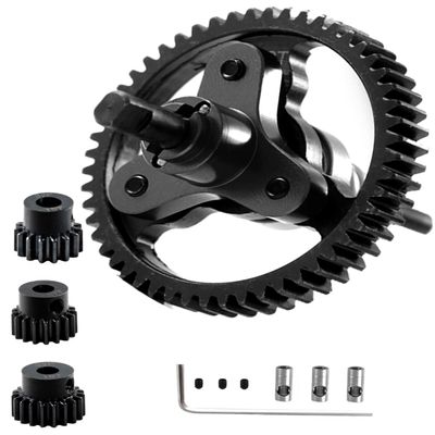 Rcarmumb Slipper Clutch Eliminator Upgrades Part for 1/10 Slash 4X4/VXL Stampede 4X4/VXL Rustler 4X4/VXL,Hardened Steel 52T Spur Gear with Pinions Gears Set(15T 17T 19T),#6878,Black