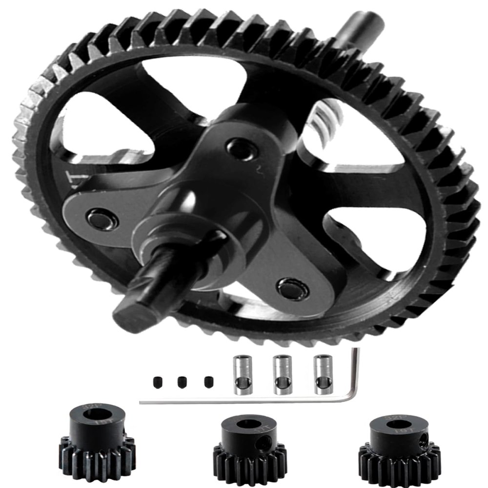 Rcarmumb Hardened Steel Slipper Clutch Eliminator Gear Upgrades Part for 1/10 Slash 4X4/VXL Stampede 4X4/VXL Rustler 4X4/VXL,54T Spur Gear with Pinions Gears Set(15T 17T 19T),#6878,Black