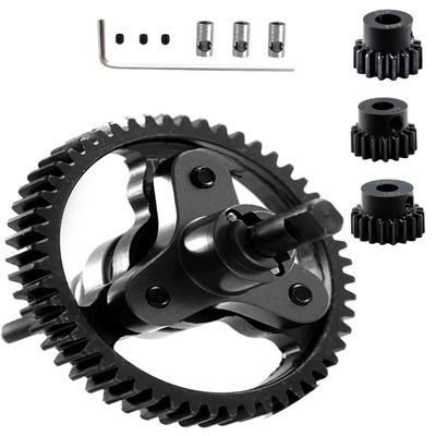 Rcarmumb Upgrades Part for 1/10 Slash 4X4/VXL Stampede 4X4/VXL Rustler 4X4/VXL,Slipper Clutch Eliminator 53T Spur Gear with Pinions Gears Set(15T 17T 19T),Hardened Steel RC Upgrades,#6878,Black