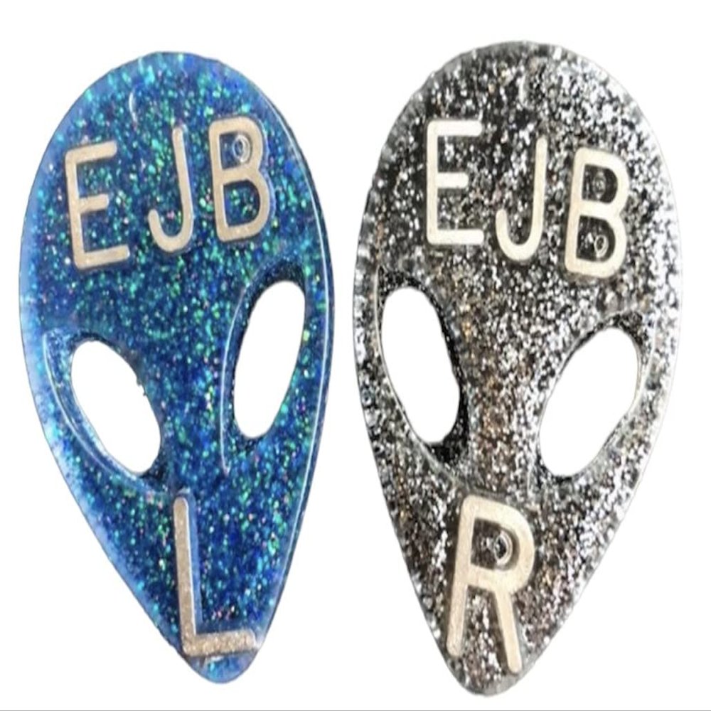 Alien Xray Markers, With Initials, Glitter