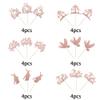 24 Pack First Holy Communion Cupcake Toppers Glitter Peace Pigeon Cross Cupcake Picks He is Risen Cake Decorations for Religion Theme Birthday Party Supplies Rose Gold view 3