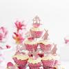 24 Pack First Holy Communion Cupcake Toppers Glitter Peace Pigeon Cross Cupcake Picks He is Risen Cake Decorations for Religion Theme Birthday Party Supplies Rose Gold view 4