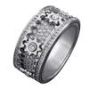 BVCERLINE Spinner Ring Fidget Ring for Men Fidget Anxiety Ring Full Diamond alloy Anxiety Stress Relieving Band Rings Fidget Spinner Man Couples Rotating Mechanical Ring (Silver, 11) view 1