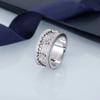 BVCERLINE Spinner Ring Fidget Ring for Men Fidget Anxiety Ring Full Diamond alloy Anxiety Stress Relieving Band Rings Fidget Spinner Man Couples Rotating Mechanical Ring (Silver, 11) view 4