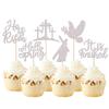 24 Pack Cross Cupcake Toppers Glitter It is Finished Peace Pigeon Cupcake Picks Hello Spring Cake Decorations for Christianity Theme Birthday Party Supplies Silver view 1