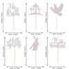 24 Pack Cross Cupcake Toppers Glitter It is Finished Peace Pigeon Cupcake Picks Hello Spring Cake Decorations for Christianity Theme Birthday Party Supplies Silver view 2