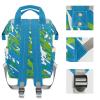 Blue Green Camouflage Diaper Backpack with Name Custom Backpack Mommy Nappy Baby Bag Waterproof Casual Travel Daypack Tote Bag for Mom Dad view 3