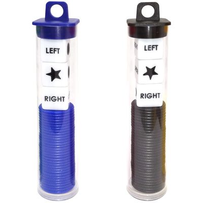 Ahoper Right Left Center Dice Game Prime Set Bundle with 3 Dices + 36 Chips. Round Tube Storage is Very Convenient for Travel. Easy to Store, Carry Around. (2 Pack)