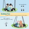 43 inch Saucer Tree Swing for Kids,Flying Round Swing Heavy Duty, Waterproof and All-Weather Resistant Textilene,Swivel,Adjustable Strong Ropes,Easy to Install,Outdoor Playground Backyard view 4