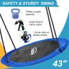 43 inch Saucer Tree Swing for Kids,Durable Textilene Round Swing Heavy Duty, Waterproof and All-Weather Resistant,Swivel,Adjustable Strong Ropes,Easy to Install,Outdoor Playground Backyard view 2
