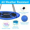 43 inch Saucer Tree Swing for Kids,Durable Textilene Round Swing Heavy Duty, Waterproof and All-Weather Resistant,Swivel,Adjustable Strong Ropes,Easy to Install,Outdoor Playground Backyard view 3