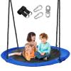 43 inch Saucer Tree Swing for Kids,Flying Round Swing Heavy Duty, Waterproof and All-Weather Resistant Textilene,Swivel,Adjustable Strong Ropes,Easy to Install,Outdoor Playground Backyard view 1