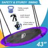 43 inch Saucer Tree Swing for Kids,Flying Round Swing Heavy Duty, Waterproof and All-Weather Resistant Textilene,Swivel,Adjustable Strong Ropes,Easy to Install,Outdoor Playground Backyard view 2