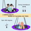 43 inch Saucer Tree Swing for Kids,Flying Round Swing Heavy Duty, Waterproof and All-Weather Resistant Textilene,Swivel,Adjustable Strong Ropes,Easy to Install,Outdoor Playground Backyard view 4