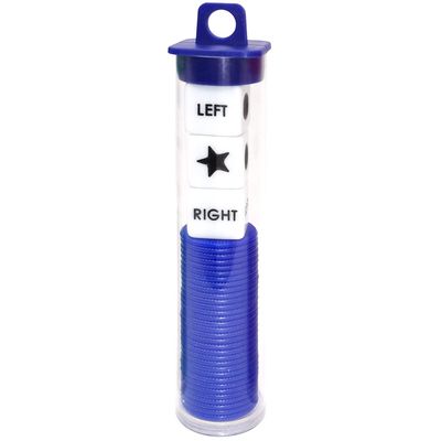 Ahoper Left Right Center Dice Game Prime Set Bundle with 3 Dices + 36 Chips. Round Tube Storage is Very Convenient for Travel. Easy to Store, Carry Around. (Blue)