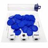 Ahoper Left Right Center Dice Game Prime Set Bundle with 3 Dices + 36 Chips. Round Tube Storage is Very Convenient for Travel. Easy to Store, Carry Around. (Blue) view 4