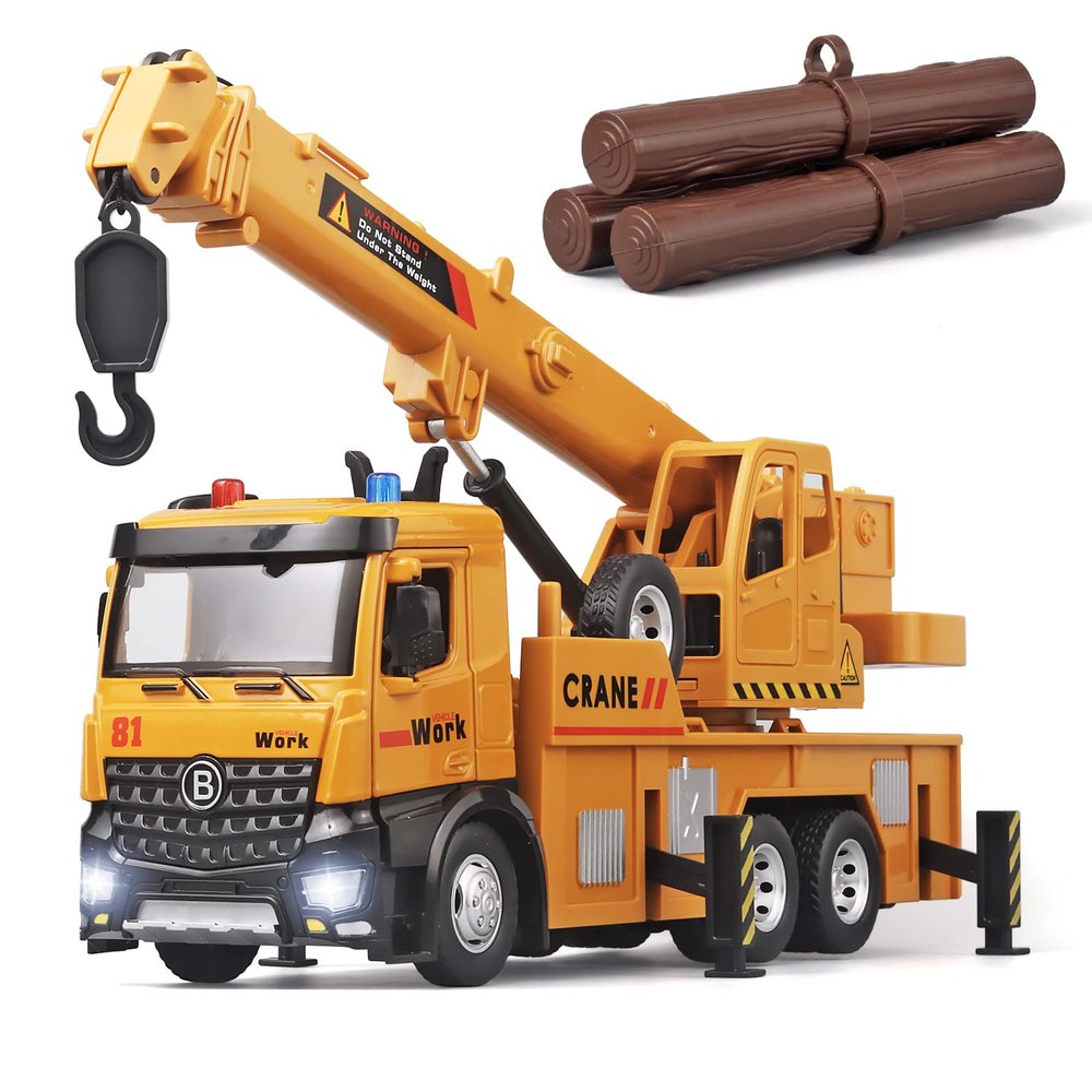 OANMYJJO Children Crane Toy Metal DieCast Crane ModelConstruction Truck Toys with Simulated Sounds and LightsSuitable for Ages 3 and Up Toy Crane for Boys