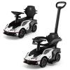 Costzon Push Cars for Toddlers, 3 in 1 Licensed Lamborghini Stroller Sliding Walking Car w/Handle, Armrest Guardrail, Underneath Storage, Horn, Foot-to-Floor Ride On Toy for Boys Girls (White) view 1
