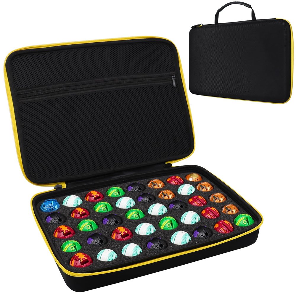 FCDYLBD Toy Organizer Case Compatible with Bakugan Battle Planet, BakuCores, Armored Alliance, Geogan Rising, Toy Organizer Storage Container Holder (40, Black)
