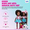 Bella 18-Inch Black Doll with Natural Curly Hair & Medium Brown Skin  African American Baby Doll for Girls Ages 3-9 Years Old - Includes Outfit & Affirmation Book  Perfect for Gift view 2