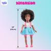 Bella 18-Inch Black Doll with Natural Curly Hair & Medium Brown Skin  African American Baby Doll for Girls Ages 3-9 Years Old - Includes Outfit & Affirmation Book  Perfect for Gift view 3