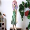 Minifee dryad dress, 1:4 scale doll outfit, crochet green fairy costume leaf view 2
