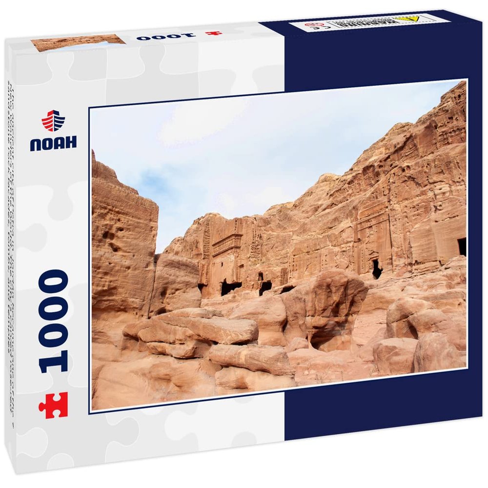 Noah Jigsaw Puzzle The Ancient City of Petra in Jordan Became one of The 7 New Wonders of The World. The city's Carved Rose-red Sandstone Rock facades, tombs, and Temples 1000 Pieces