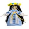 BraveUA 12'' Exclusive Collectible Ukrainian Motanka Doll on Wooden Base || Mother Nature Doll || Slavic Design Handmade Made in Ukraine (Light Blue) view 1