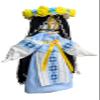 BraveUA 12'' Exclusive Collectible Ukrainian Motanka Doll on Wooden Base || Mother Nature Doll || Slavic Design Handmade Made in Ukraine (Light Blue) view 2