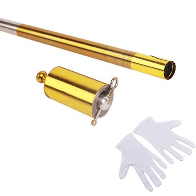 150CM Magic Wand with Gloves Metal Appearing Canes Magic Wand Professional Magic Wand Magic Metal Pocket Stick Portable for Professional Magician Stage Street Magic Performance Magic Accessories,B