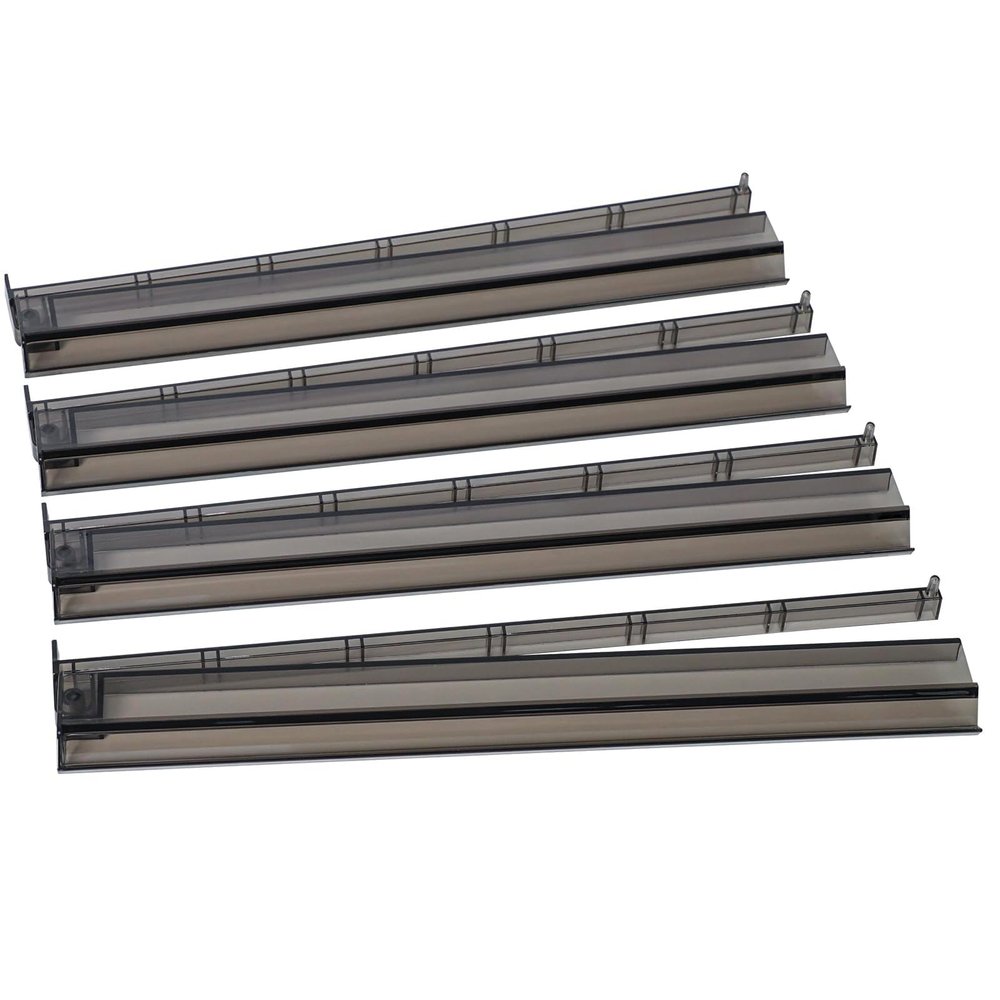 GUSTARIA Mahjong All-in-One Tile Rack & Pusher, Clear Acrylic Mahjong Rack and Pusher Combo, Modern American Mahjong Tile Racks, Set of 4, Black