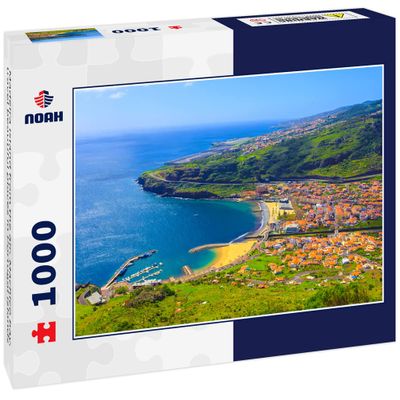 Noah Jigsaw Puzzle Madeira Island from The air, Machico Bay, Travel Beautiful Places in Portugal Islands 1000 Pieces