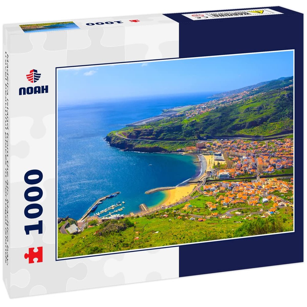 Noah Jigsaw Puzzle Madeira Island from The air, Machico Bay, Travel Beautiful Places in Portugal Islands 1000 Pieces
