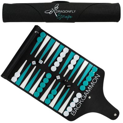 Travel Backgammon Game | Lightweight Roll-up Backgammon Set | Travel Backgammon Sets for Adults | Portable Travel-Size Strategy Board Game for Camping, Backpacking or Beach