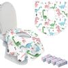20 Extra Large Toilet Seat Covers Disposable for Kids & Adults-Toilet Covers Disposable for Travel-Toddler Toilet Seat Cover Liners for Potty Training-Individually Wrapped-Waterproof (Dinosaurs) view 1