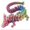 Subpoly Large 24" Articulated Crystal Dragon - Multi Color 3D Printed Plastic Dragon Figure - Rainbow Pearlescent Colors - Interlocked Body Segments and Legs (Large 24", Pastel Rainbow) view 1