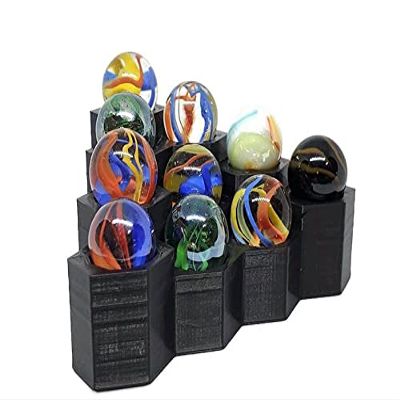 10 Marble Display for Marbles Holder Sphere or Terp Tiered Collectors New or Vintage holder (Black)