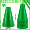 Woanger 12 Pieces Cheer Megaphone for Party Favors Sports Cheers Party Noisemaker DIY Plastic Megaphone for Sports Match Mardi Gras Outdoor Activities(Green) view 2