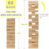GOROCK Giant Tumble Tower Games60 Pcs Wooden Block Up to 5FT Stacking Game with Dice Scoreboard and Carry Bag Christmas Birthday Gift for Family Outdoor Indoor Party Camping Beach Lawn Games view 2