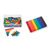 hand2mind Plastic Rainbow Fraction Tiles and Fraction Tower Cubes Montessori Math Materials view 1