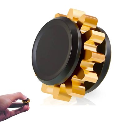 Copper Gear Metal Fidget Spinner Sensory Toy for Adults, Teens and Kids, Plastic Fidget Toy, Ideal for Anxiety Relief, Stress Relief, ADHD and Autism, 1 Count (Black)