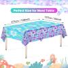 1 Pcs Mermaid Tablecloth-Happy Birthday Mermaid Table Cover, Disposable Plastic Rectangle Ocean Under The Sea Mermaids Table Cloth for Mermaids Birthday Decorations and Party Supplies, 54 x 108 Inch view 2