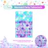 1 Pcs Mermaid Tablecloth-Happy Birthday Mermaid Table Cover, Disposable Plastic Rectangle Ocean Under The Sea Mermaids Table Cloth for Mermaids Birthday Decorations and Party Supplies, 54 x 108 Inch view 4
