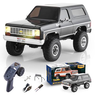 BEEZRC FMS 1/24 RC Crawler Officially Licensed Chevy K5 Blazer RC Car FCX24 RTR RC Pickup Truck SUV 4WD 2.4GHz Hobby RC Model 8km/h Mini car RC Off-Road Remote Control Car (Black)