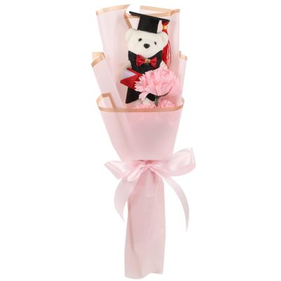 ABOOFAN Chocolate Gift Box Graduation Bear Flower Bouquet 2023 Graduation Bear Doll Mini Graduation Plush Bouquet Lovely Stuffed Bear Plush Graduation Bear Rose Gifts for Friends Classmate Care Bear