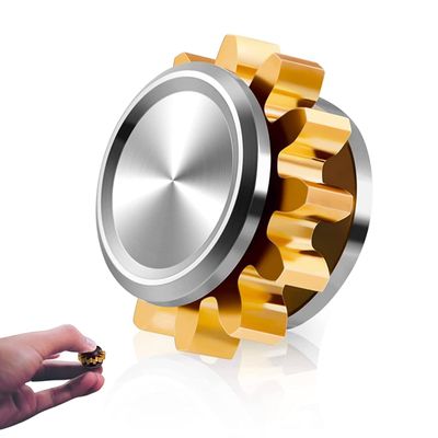 Copper Gear Metal Fidget Spinner Sensory Toy for Adults, Teens and Kids, Small Plastic Fidget Toy, Ideal for Anxiety Relief, Stress Relief, ADHD and Autism, 1 Count (Silver)