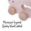 Montessori Mama Wooden Push and Pull Toy Rabbit - Baby Toy Vintage Pull Toys Learning Activity - Easter Gift Safe Ideal for Skill Development view 4