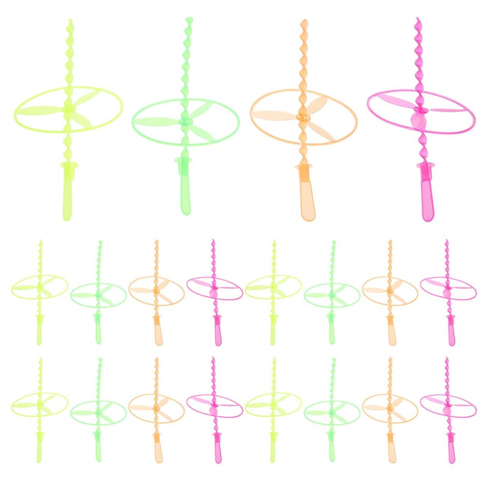 Alasum Flying Helicopter Toy, 40PCS Colorful Rotating Flywheel Toys Hand Crank Flying for Kids Outdoor Games Interaction Bamboo Dragonfly 5.11x5.11x9.44 Inch