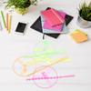 Alasum Flying Helicopter Toy, 40PCS Colorful Rotating Flywheel Toys Hand Crank Flying for Kids Outdoor Games Interaction Bamboo Dragonfly 5.11x5.11x9.44 Inch view 4